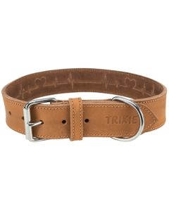 Trixie halsband hond rustic vetleer heartbeat bruin