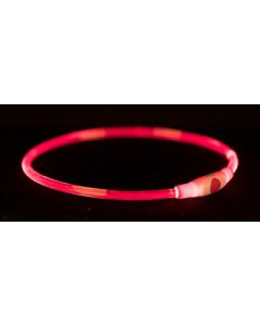 Trixie halsband usb flash light lichtgevend oplaadbaar tpu rood