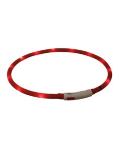 Trixie halsband usb siliconen lichtgevend oplaadbaar rood