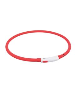 Trixie halsband usb siliconen lichtgevend oplaadbaar rood