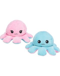 Trixie octopus omkeerbaar pluche roze / lichtblauw