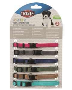 Trixie puppy halsbandset fuchsia/grafiet/indigo/bosgroen/koraal