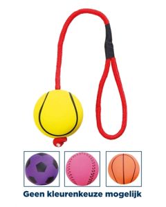 Trixie sportbal aan touw schuimrubber drijvend assorti