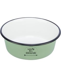 Trixie voerbak drinkbak emaille / rvs groen