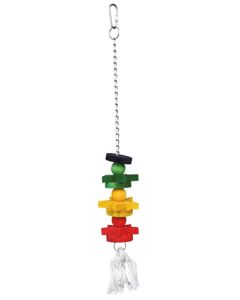 Trixie vogelspeelgoed aan ketting met touw / hout meerkleurig