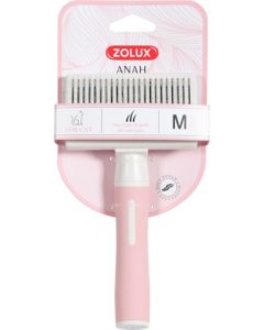 Zolux anah slickerborstel intrekbaar roze / wit