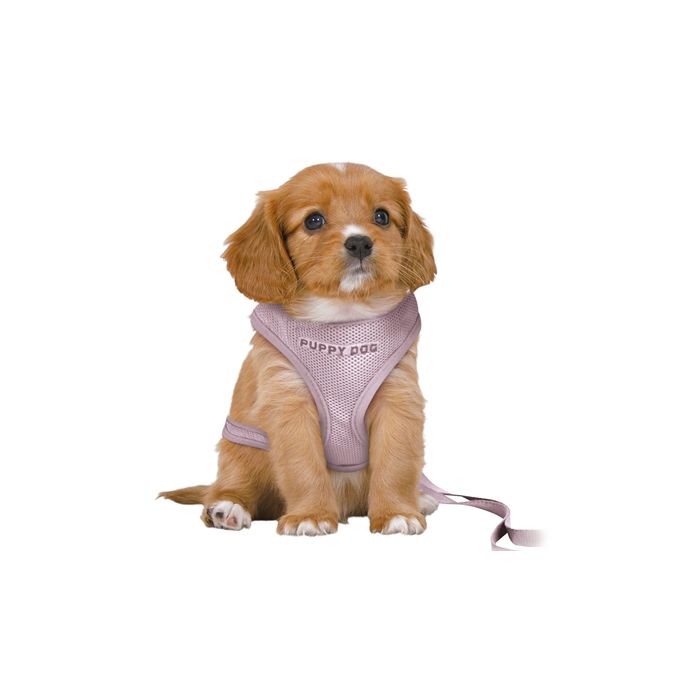 Trixie hondentuig junior puppy softtuig met riem lila