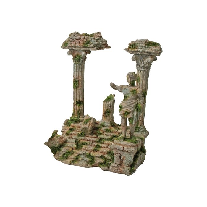 Romeinse tempel met beeld grijs