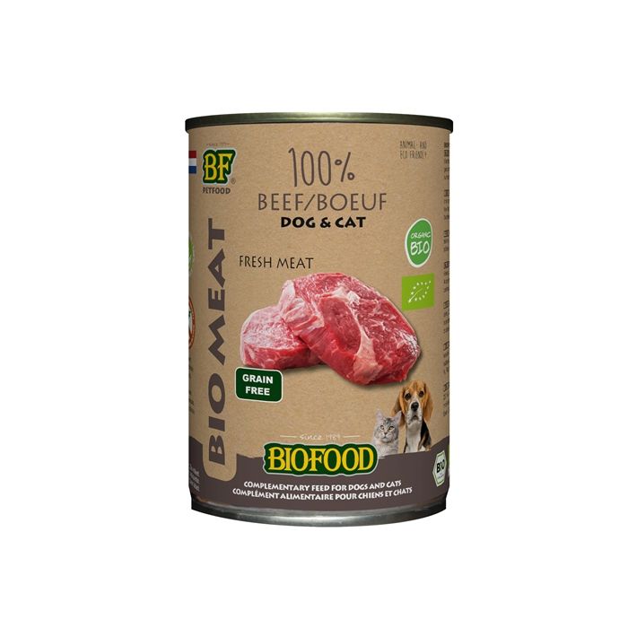 Biofood organic hond 100% rund blik