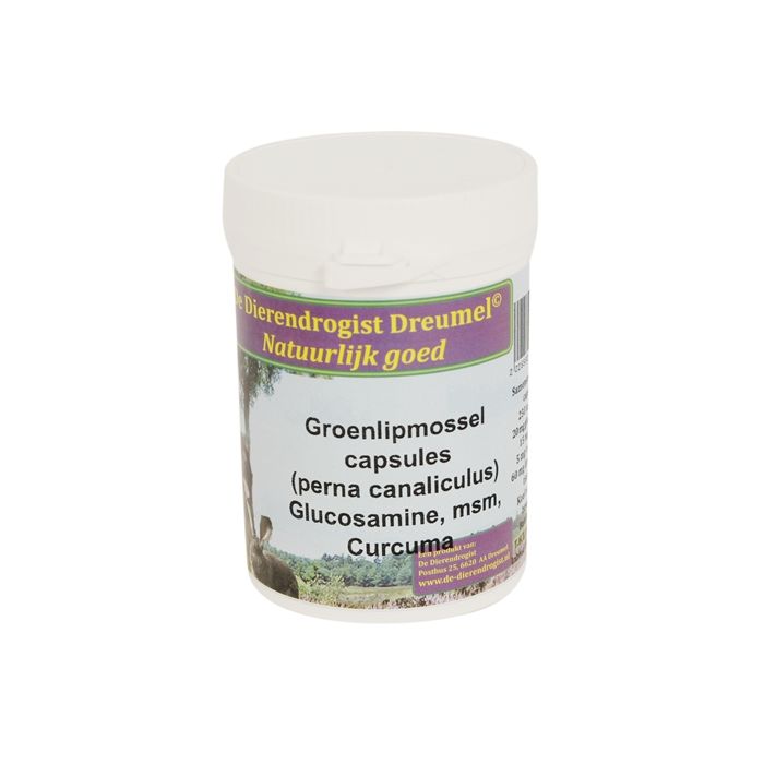 Dierendrogist groenlipmossel met glucosamine / msm / curcuma