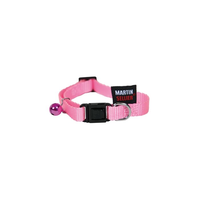 Kattenhalsband nylon uni roze