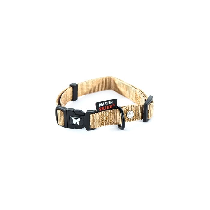 Martin halsband nylon beige verstelbaar