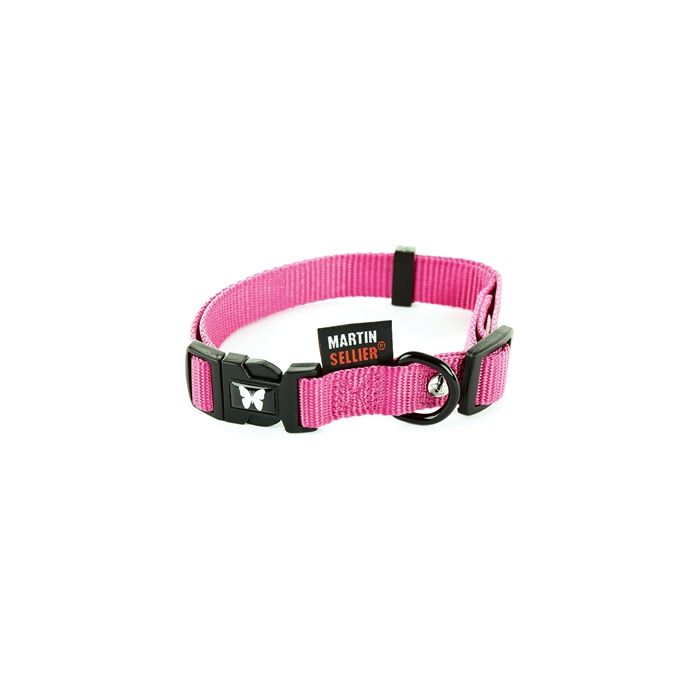 Martin halsband nylon roze verstelbaar