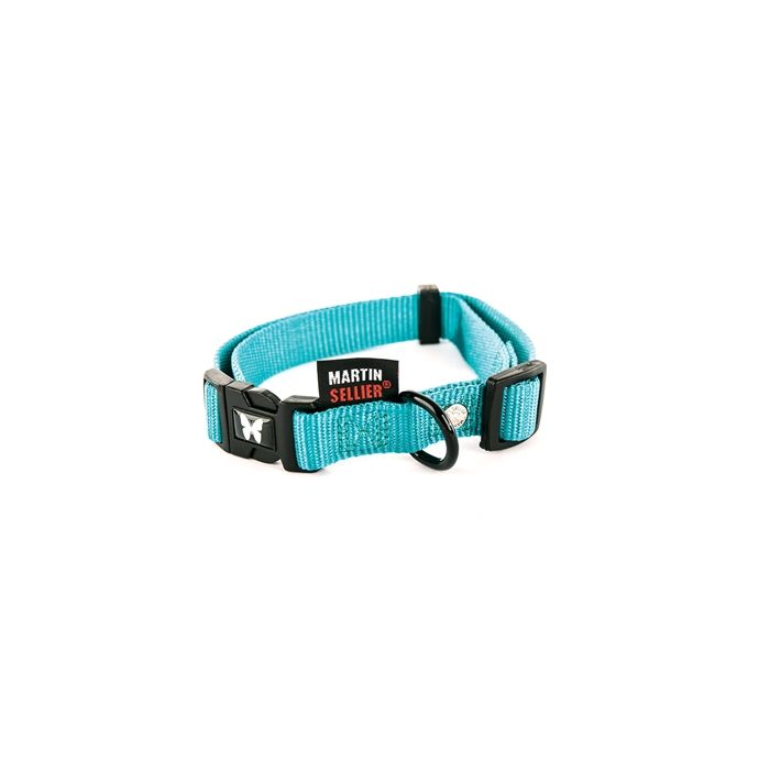 Martin halsband nylon turquoise verstelbaar