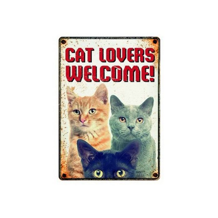 Plenty gifts waakbord blik cat lovers welcome