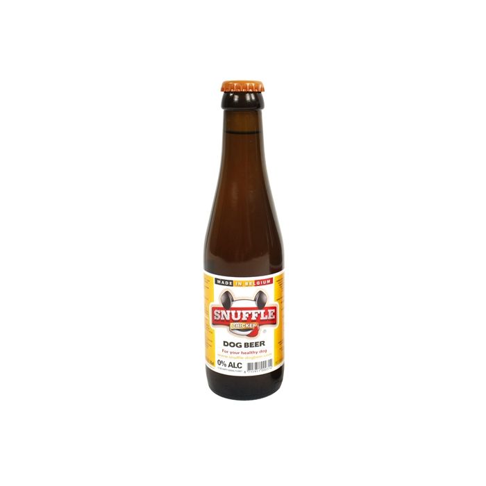 Snuffle hondenbier kipsmaak in glazen fles