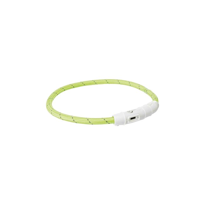 Trixie halsband hond flash lichthalsband usb tpu / nylon groen