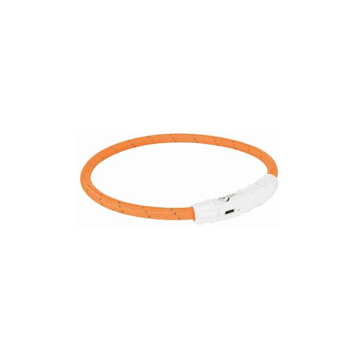 Trixie halsband hond flash lichthalsband usb tpu / nylon oranje