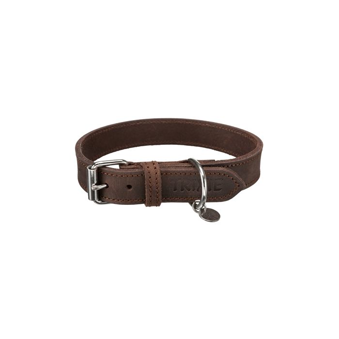 Trixie halsband hond rustic vetleer donkerbruin