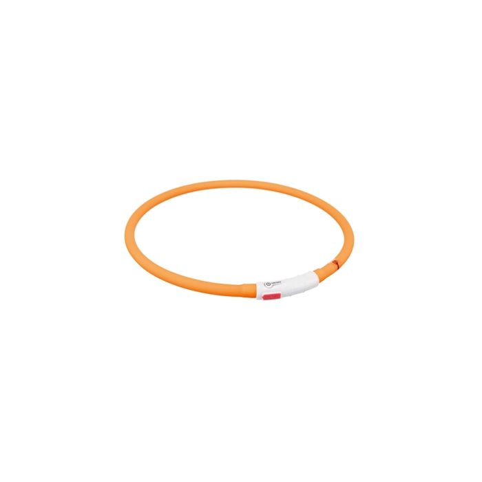 Trixie halsband usb siliconen lichtgevend oplaadbaar oranje