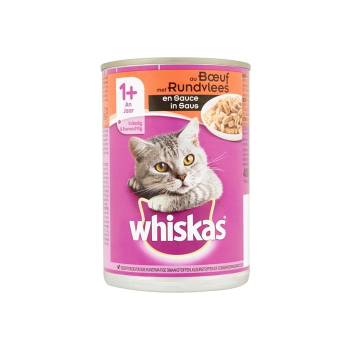 Whiskas blik adult rund in saus