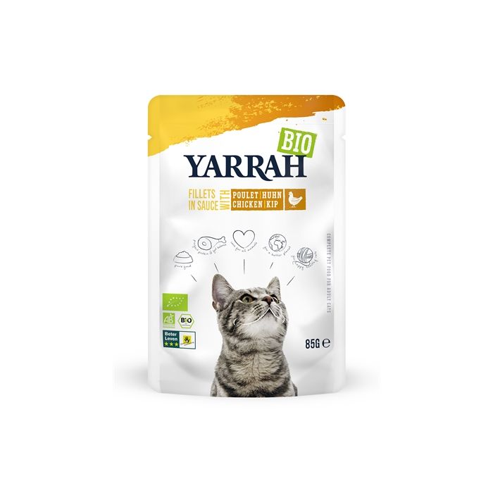 Yarrah cat biologische filets met kip in saus